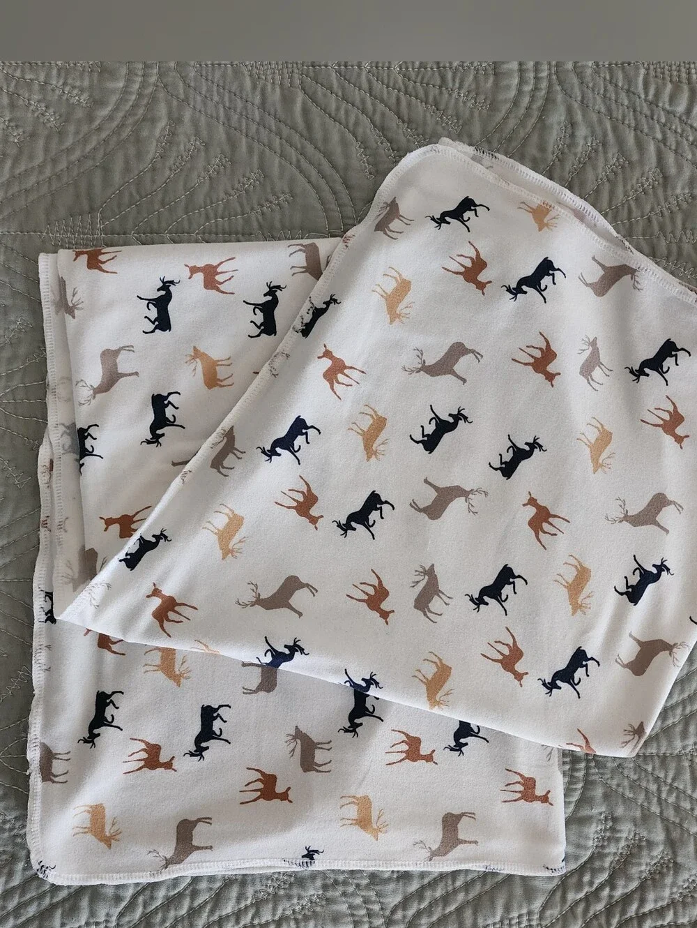 Modern Baby Deer Print Baby Swaddle Soft Blanket